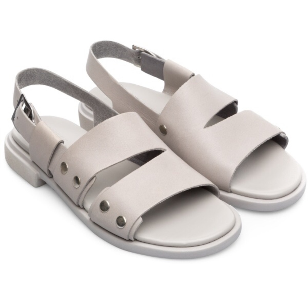 Camper Edy leather sandals grey silver stud 7 37